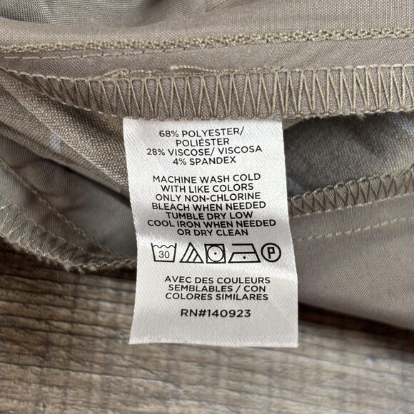 Loft Versa Pants Women's 6 Taupe White Pinstripe Seasonless Stretch Pleated - Picture 12 of 13